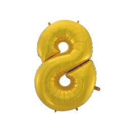 Balon foliowy Godan złoty matowy cyfra 8 45 cali 45cal (hs-c45zm8)