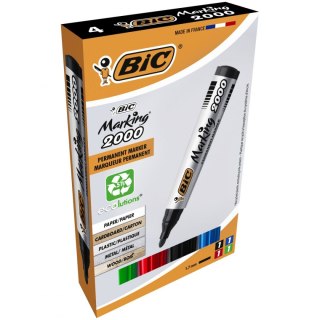 Marker permanentny Marking 2000 komplet 4 szt wkład mix 1,5mm okrągła końcówka Bic (8209112)