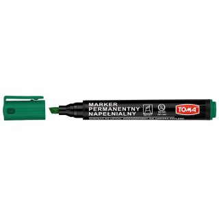 Marker permanentny wkład zielony 1,0-5,0mm ścięta końcówka Toma