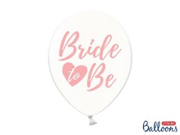 Balon gumowy Partydeco 30cm, Bride to be, Crystal Clear biały 300mm (SB14C-205-099P-6)