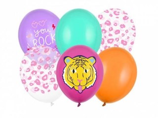 Balon gumowy You Rock, mix 6szt. mix 300mm Partydeco (SB14P-314-000-6)
