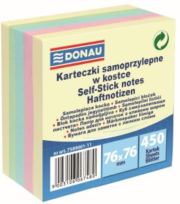 Notes samoprzylepny Donau mix pastelowy 450k 76mm x 76mm (7589001-11)