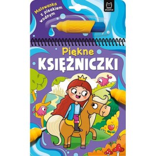 Książeczka edukacyjna Malowanka z pisakiem wodnym. Piękne księżniczki Aksjomat