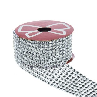 Taśma ozdobna z kryształkami srebrna 40x1 [mm x m] srebrna Arpex (BN4857SRE)