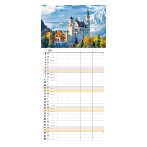 Kalendarz ścienny planer miesięczny 290x419mm 12-planszowe 2024 290mm x 419mm Michalczyk i Prokop (T-108S-1)