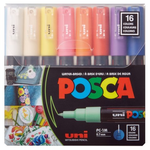 Marker specjalistyczny Posca PC-1M 16 sztuk 5906340928415, mix 3-19mm okrągła końcówka (194521)