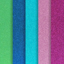 Papier ozdobny (wizytówkowy) brokatowy mix kolorów 05 A4 mix 210g Galeria Papieru (208201)