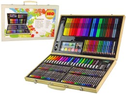 Zestaw kreatywny dla dzieci Zestaw Artystyczny Do Malowania Drewniana Walizka 180 Elementów Lean (14743)