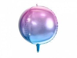 Balon foliowy Kula ombre, fioletowo-niebieski, 35cm 14cal Partydeco (FB39-014)