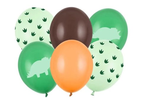 Balon gumowy Dinozaur (1 op. / 6 szt.) mix 300mm Partydeco (SB14P-335-000-6)