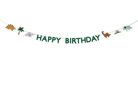 Baner Happy Birthday Dino, 3 m Partydeco (GRL106)