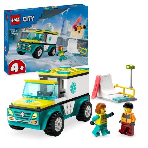 Klocki konstrukcyjne City Karetka i snowboardzista Lego (60403)