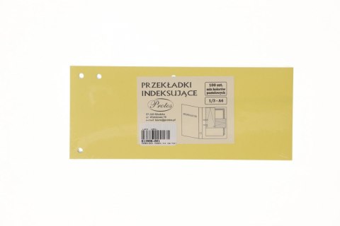 Przekładka czysta indeksująca 1/3 A4 mix 160g 100k Protos