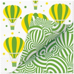 Serwetki Lunch Double Design Striped balloons mix nadruk bibuła [mm:] 330x330 Paw (SDLD000700)