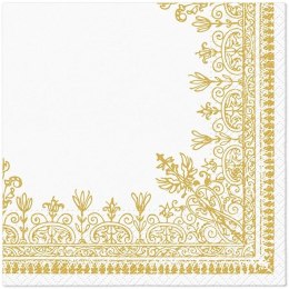 Serwetki Ornamental Frame gold mix nadruk bibuła [mm:] 330x330 Paw (TL126209)