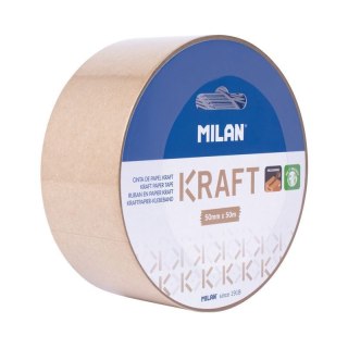Taśma pakowa papierowa Kraft 50x50 [mm x m] brązowa Milan (34661)