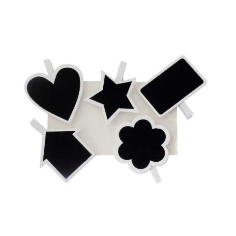 Klamry klamerki kredowe kształty czarny 5 szt Galeria Papieru (253013)