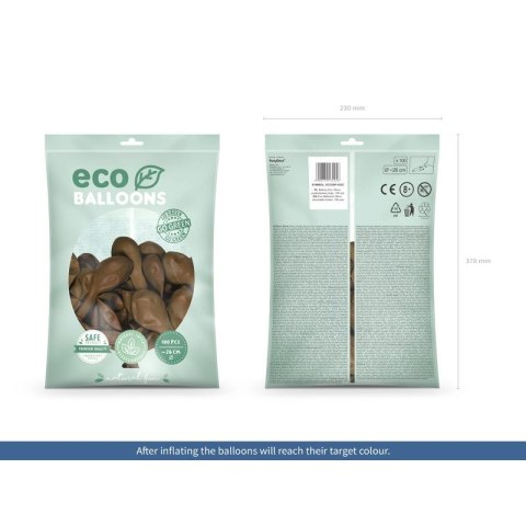Balon gumowy Pastel Eco Balloons czekoladowy brąz 260mm Partydeco (ECO26P-032C)