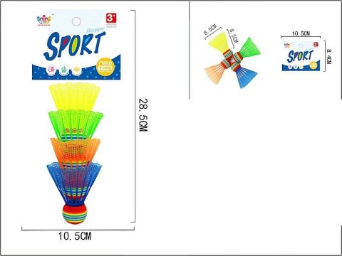 Lotka do badmintona 4szt., kolorowe Adar (591684)
