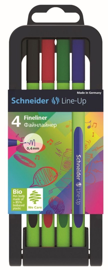 Cienkopis Line-Up wkład mix 0,4mm 4kol. Schneider (SR191094)