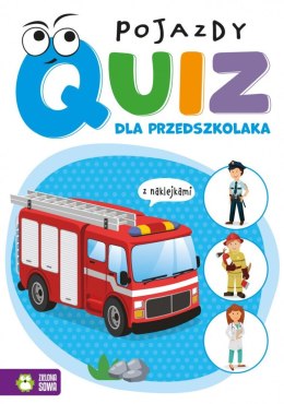 Książeczka edukacyjna Quiz dla przedszkolaka. Pojazdy Zielona Sowa