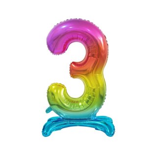 Balon gumowy Beauty&Charm cyfra stojąca tęczowa tęczowa 750mm 30cal Godan (BC-AST3)
