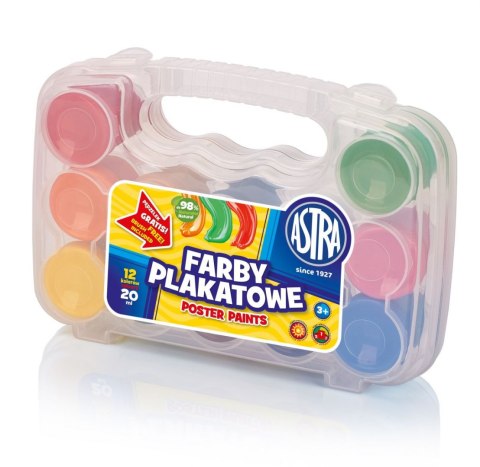 Farby plakatowe kolor: mix 20ml 12 kolor. Astra