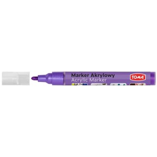Marker specjalistyczny akrylowy-fioletowy wkład fioletowy 2,5mm okrągła końcówka Toma (TO-402)