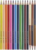 Kredki ołówkowe 12 kolorów+ 3 dwustronne cieliste trójkątne 18 kol. Fun&Joy