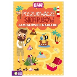 Książeczka edukacyjna Baw się. Poszukiwacze skarbów. Łamigłówki i naklejki Zielona Sowa