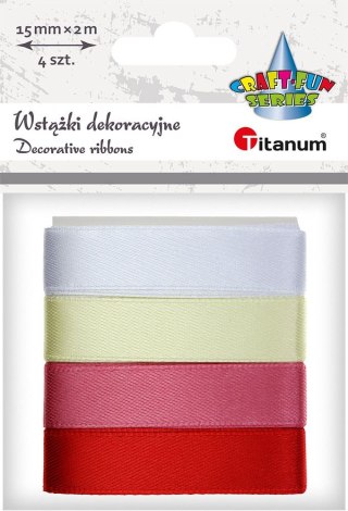 Wstążka Craft-Fun Series 4 kolory 15x2 [mm x m] mix Titanum (2324015-C)