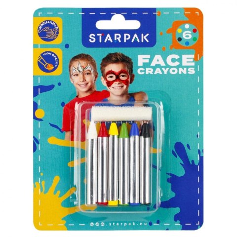 Kredki do malowania twarzy 6 kol. Starpak (528375)
