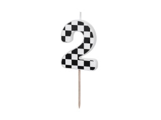 Świeczka urodzinowa Cyferka 2, 5.5 cm, mix Partydeco (SCU7-2)