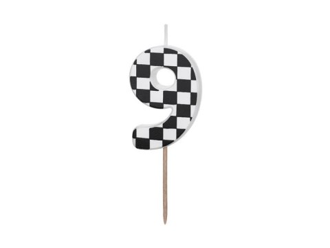 Świeczka urodzinowa Cyferka 9, 5.5 cm, mix Partydeco (SCU7-9)
