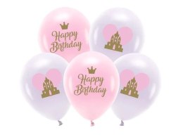 Balon gumowy Eco 33 cm, Happy Birthday mix 330mm Partydeco (ECO33P-205-000-5)