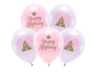 Balon gumowy Eco 33 cm, Happy Birthday mix 330mm Partydeco (ECO33P-205-000-5)