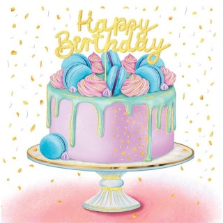 Kartka składana KARNET KW TŁ TORT HAPPY BIRTHDAY kw Henry (5905701480258)
