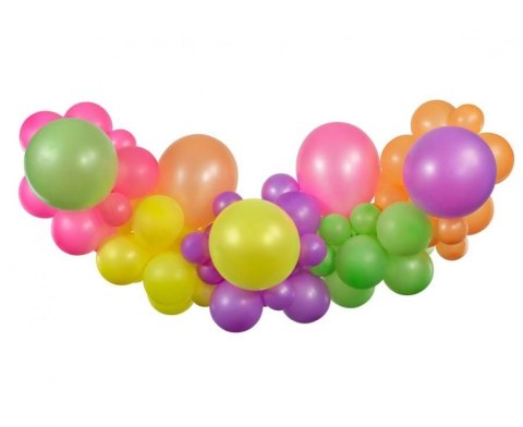 Balon gumowy Girlanda balonowa DIY Fluorescencyjna, 65 szt. mix Godan (032109)