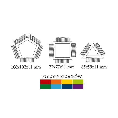 Klocki pozostałe szczotki 32 elementy Askato (102191)