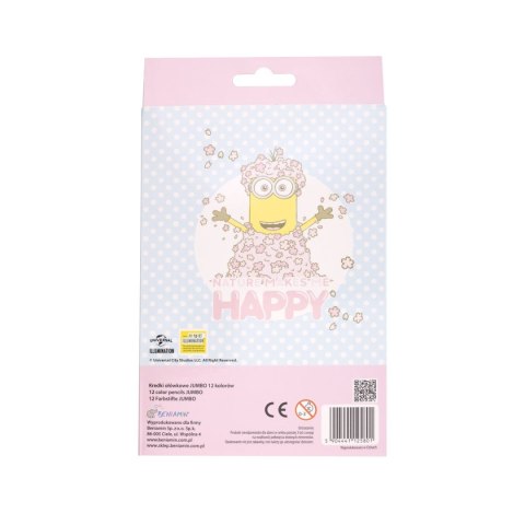 Kredki ołówkowe Minionki Jumbo 12 kol. Beniamin