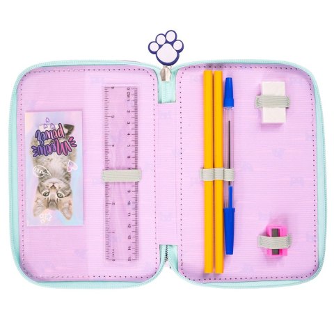 Piórnik MY LITTLE FRIEND KITTY mint POTRÓJNY 5903235668791 St.Majewski (Z WYPOSAŻENIEM)