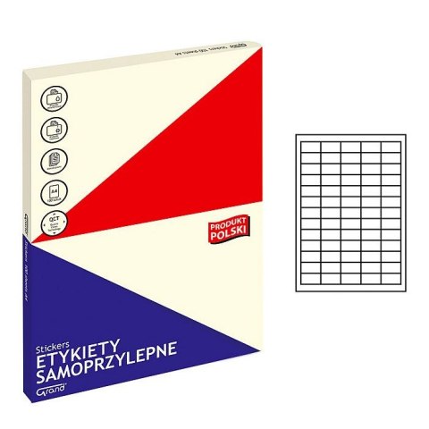 Etykieta samoprzylepna 001 A4 biały [mm:] 38x21,2 Grand (150-1028)
