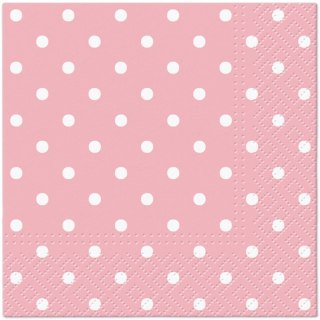 Serwetki Dots Light Pink mix nadruk bibuła [mm:] 250x250 Paw (SDC066013)