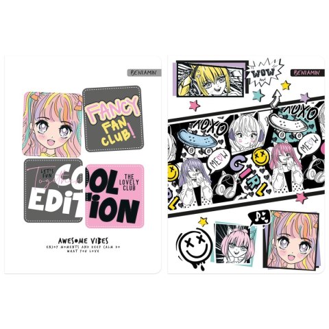 Zeszyt priplak-manga A5 60k. krata Beniamin (4317)