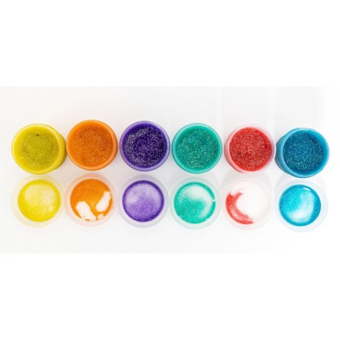 Farby plakatowe dekoracyjne z brokatem kolor: mix 20ml 6 kolor. Astra (301124002)