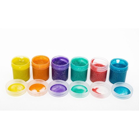 Farby plakatowe dekoracyjne z brokatem kolor: mix 20ml 6 kolor. Astra (301124002)