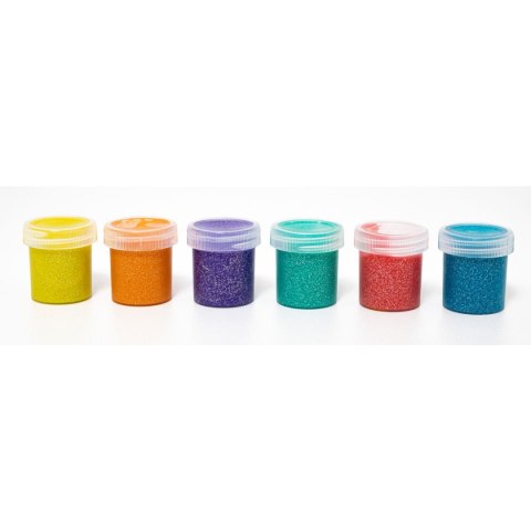 Farby plakatowe dekoracyjne z brokatem kolor: mix 20ml 6 kolor. Astra (301124002)