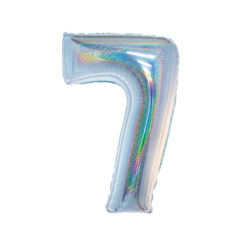 Balon foliowy Beauty&Charm Cyfra 7 holograficzna 76cm Godan (CH-BHS7)