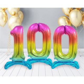 Balon gumowy Beauty&Charm cyfra stojąca tęczowa tęczowa 750mm 30cal Godan (BC-ASTO)