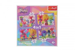 Puzzle Universal Trolls 3 Przygody kolorowych Trolli 4w1 el. Trefl (34622)